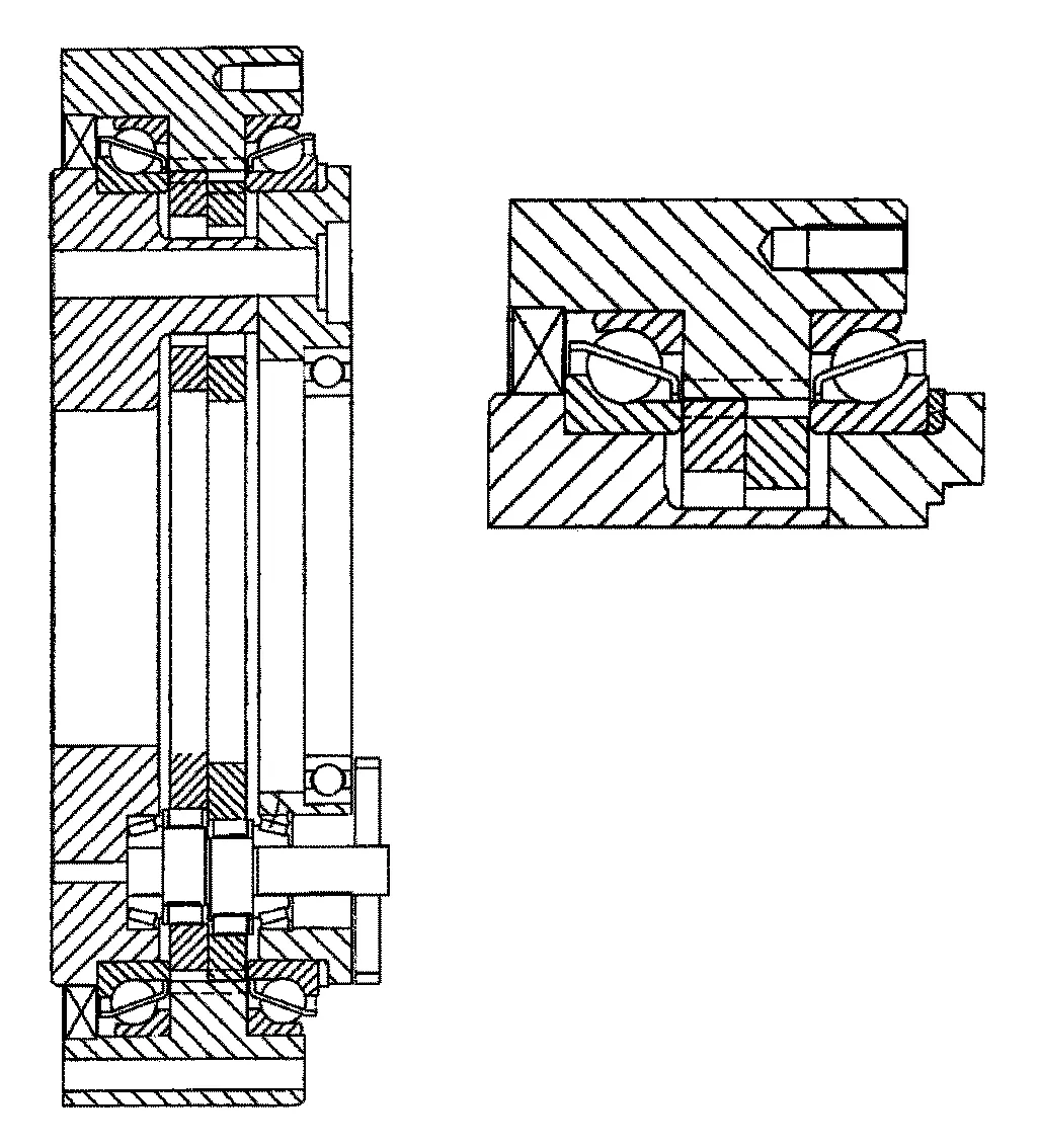 MOVEMENT RESTRICTING STRUCTURE OF THE INTERNAL GEAR PINS BY THE MAIN BEARING INNER RING